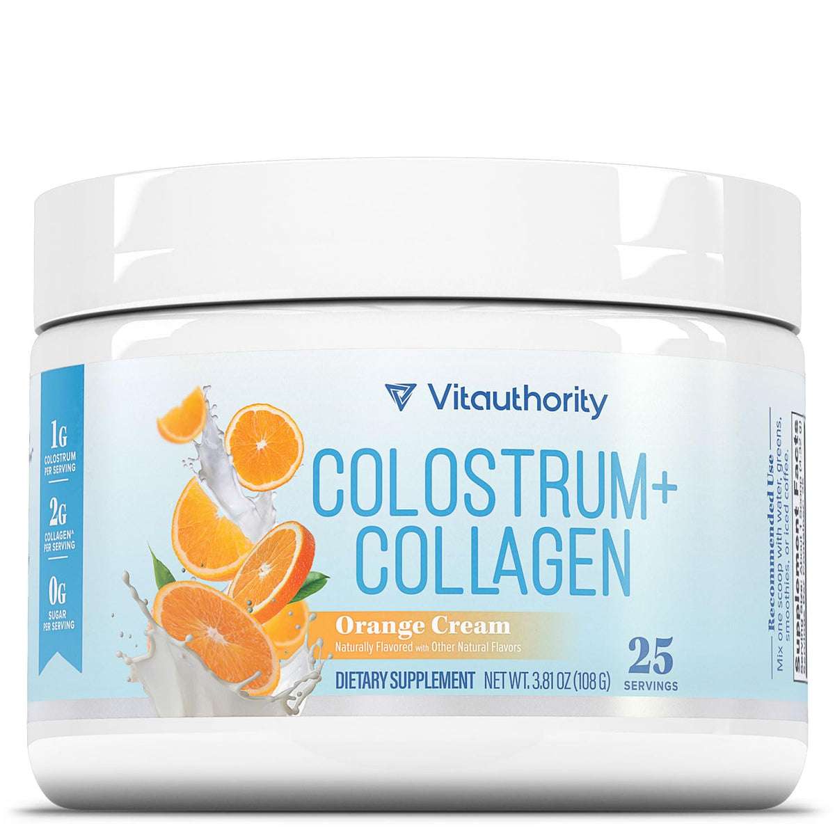 Vitauthority calostro-colageno crema-naranja envase, ideal para empezar la rutina diaria