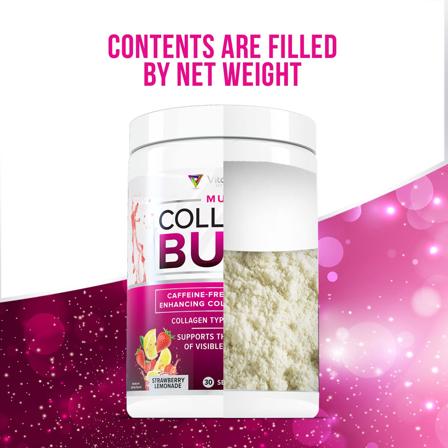Vitauthority Multi Collagen sabor-frambuesa-limon, experiencia agradable sin cafeína