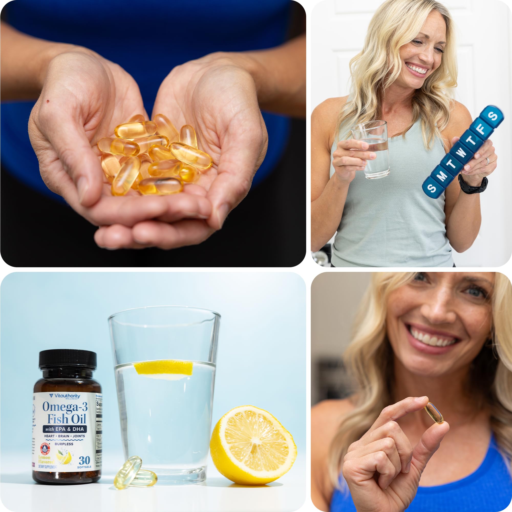 Vitauthority Omega-3: sello sin gluten y sin OGM para tu dieta.