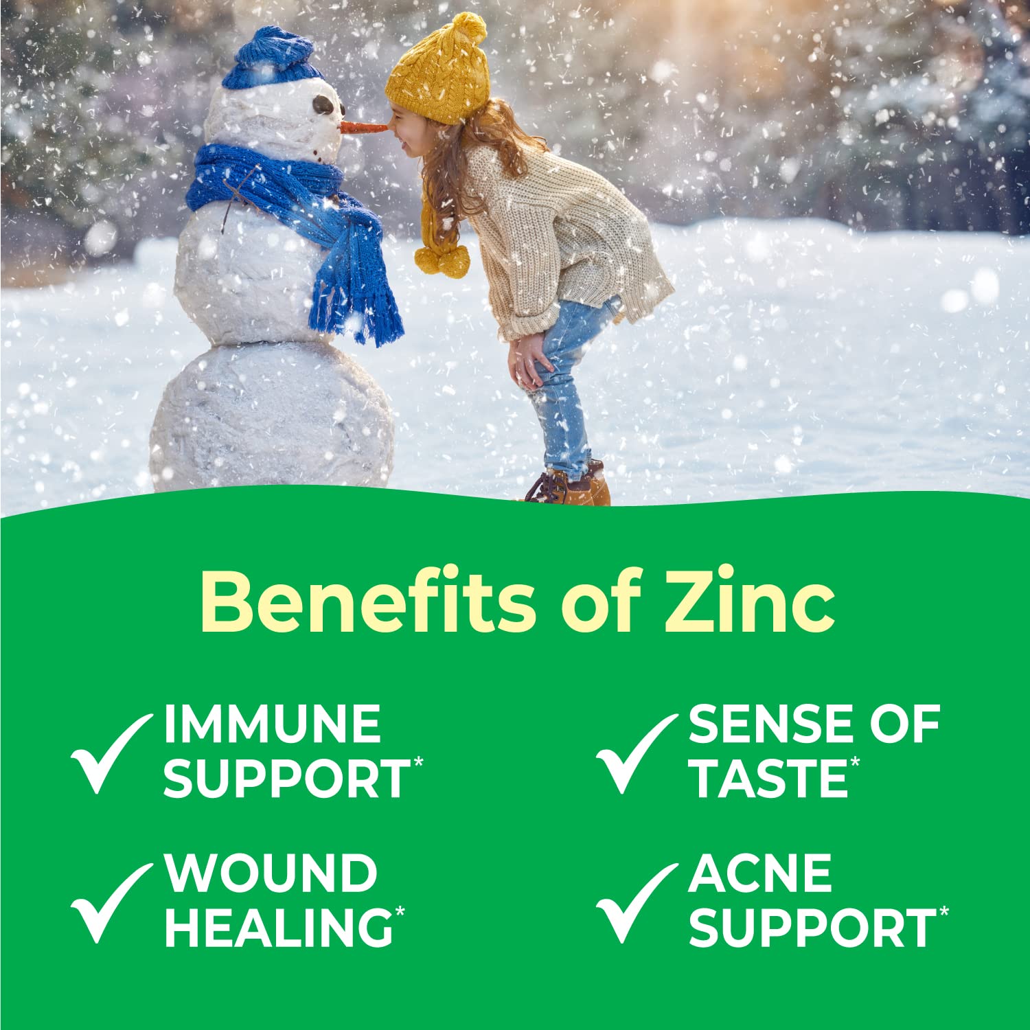 VitaWorks zinc para niños, porciones por servicio, sabor cereza natural