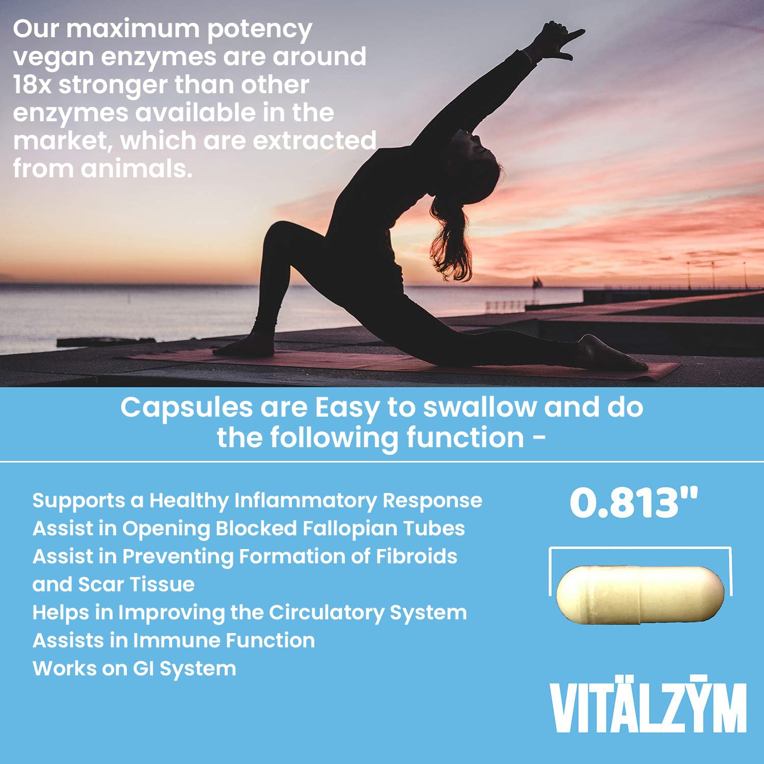 VITÄLZYM uso diario tomando cápsula para apoyo digestivo