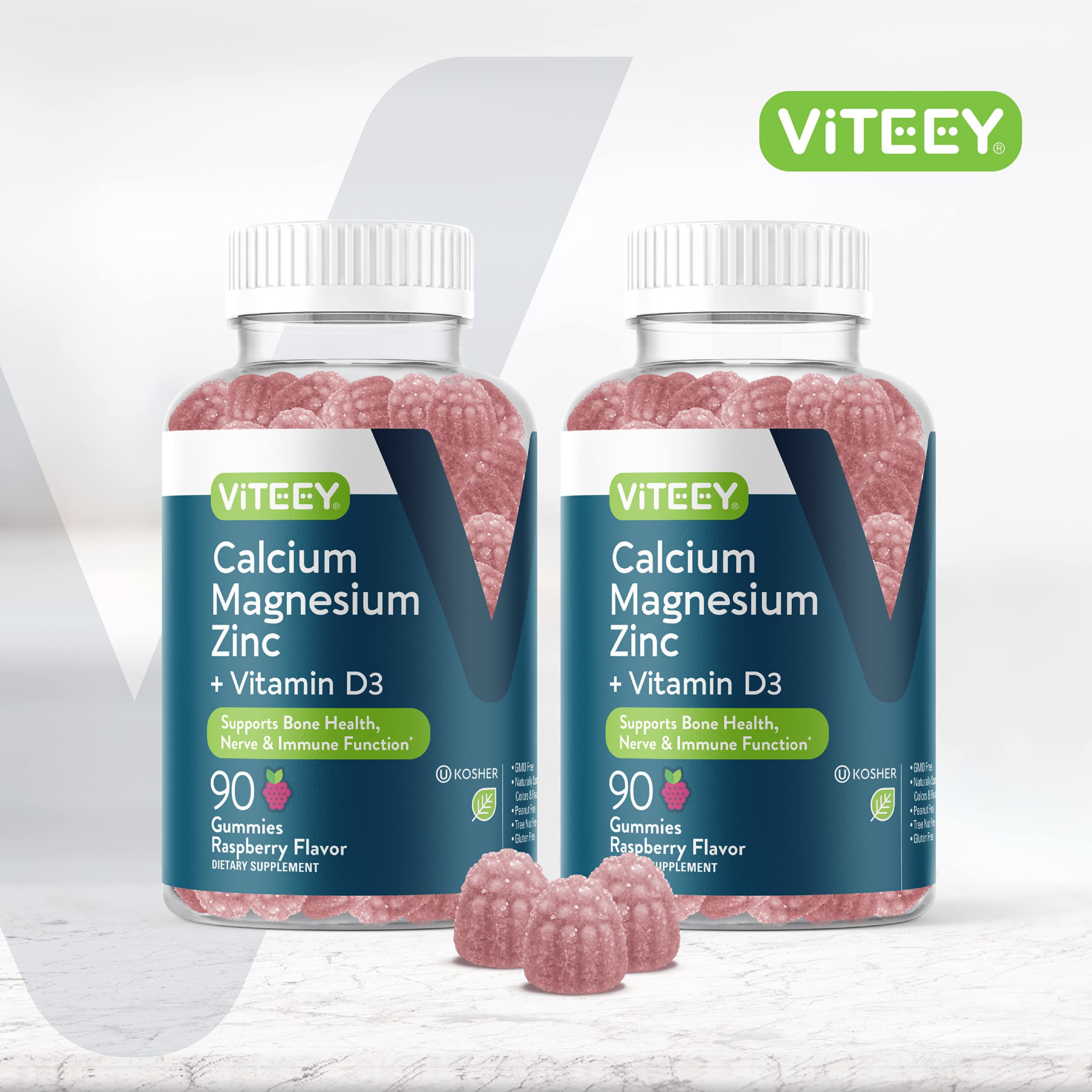 Gomitas Viteey frambuesa, textura suave para consumo diario.
