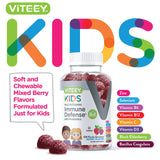 Viteey gomitas para niños, sabor frambuesa, apoyo diario de nutrición