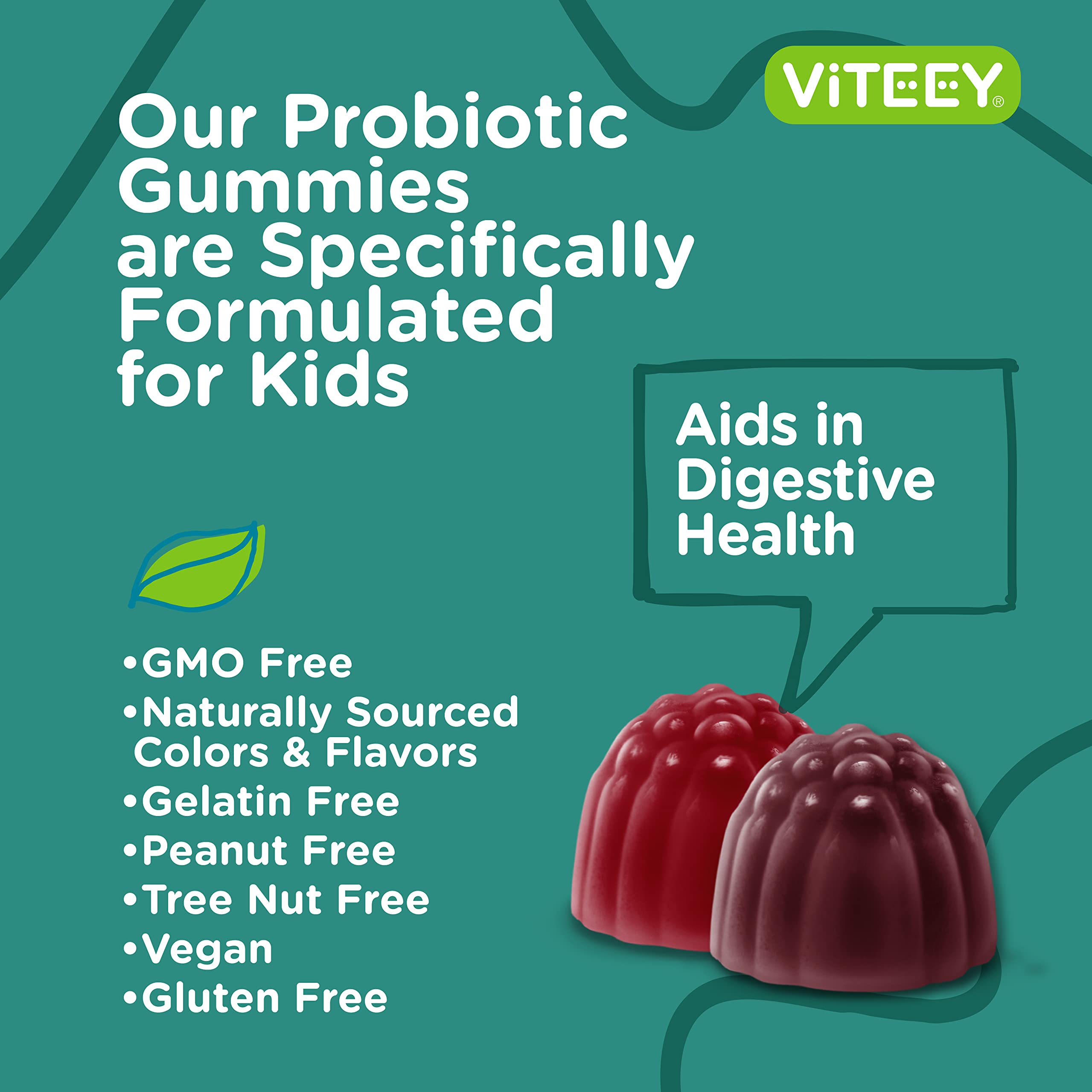 Gomitas veganas sin gelatina de Viteey para dietas sin productos animales.