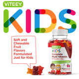 Viteey Kids gomitas multivitamínicas con sabor a fruta para niños activos.
