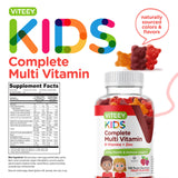 Viteey Kids gomitas multivitamínicas, ingredientes naturales y libres de colorantes artificiales.