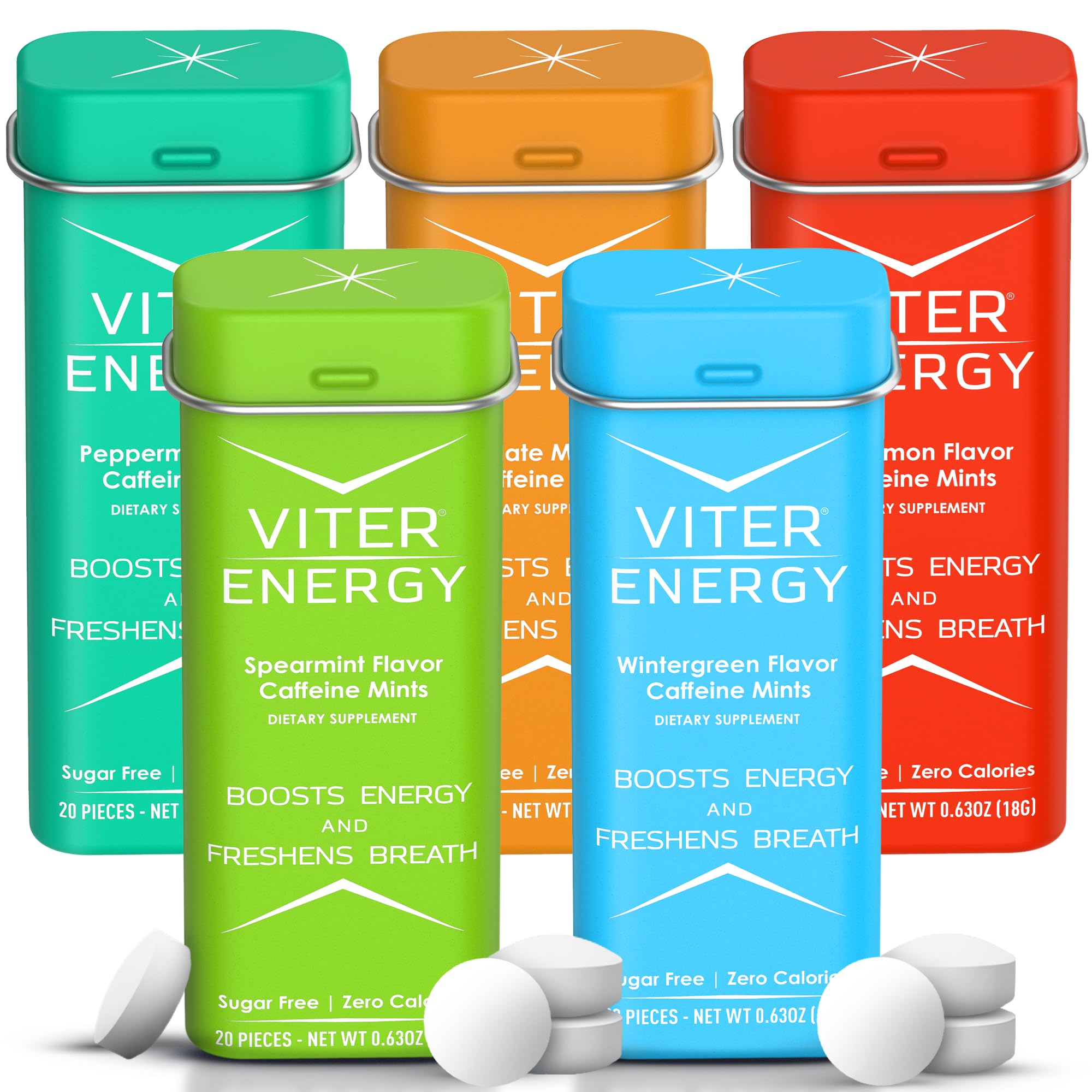 Viter Energy: lata de mentas lista para energía rápida y sin azúcar.