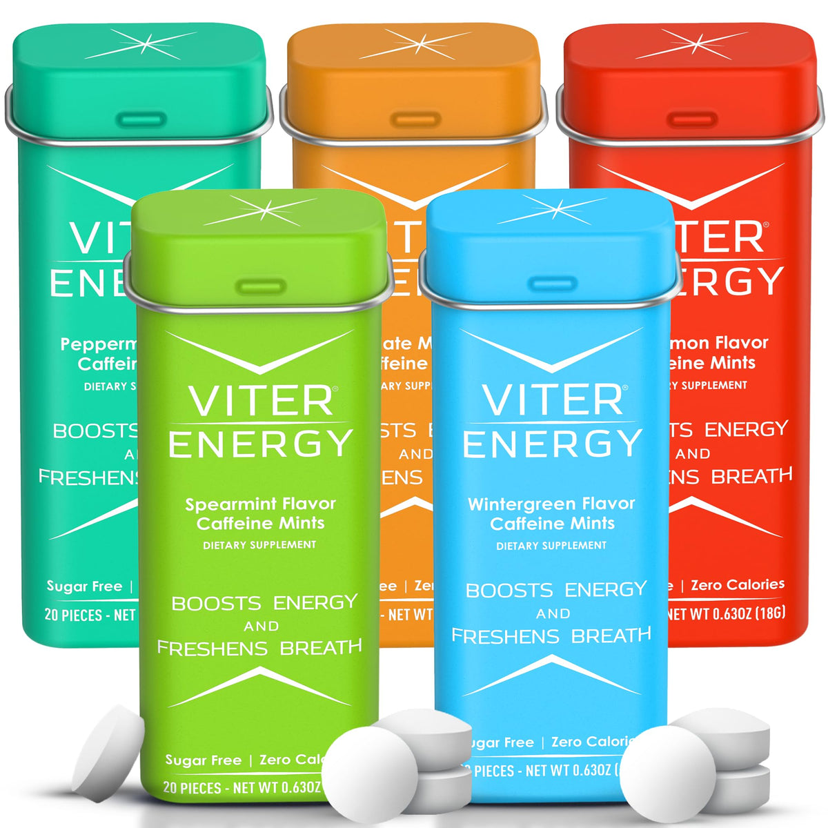 Viter Energy: lata de mentas lista para energía rápida y sin azúcar.