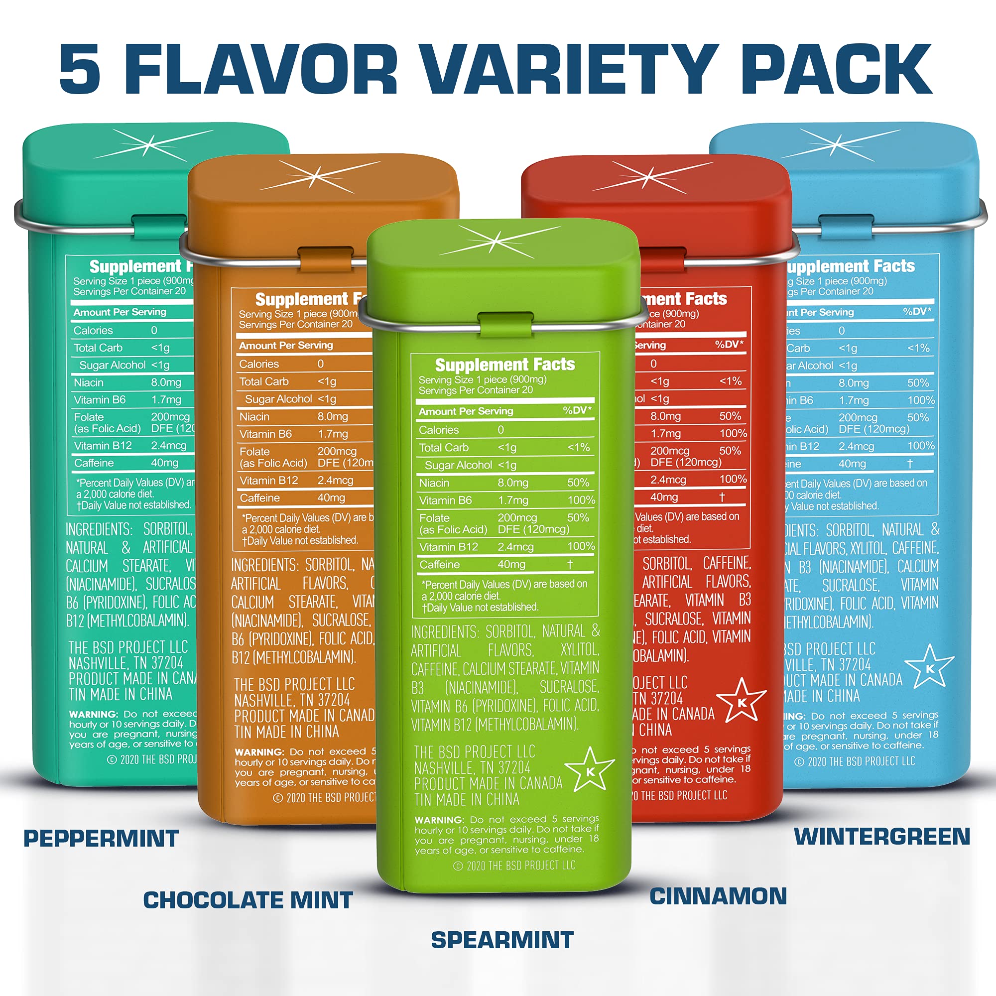 Viter Energy: menta de 40 mg cafeína para enfoque y alerta.