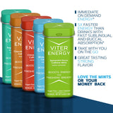 Viter Energy: menta en la mano para uso inmediato.