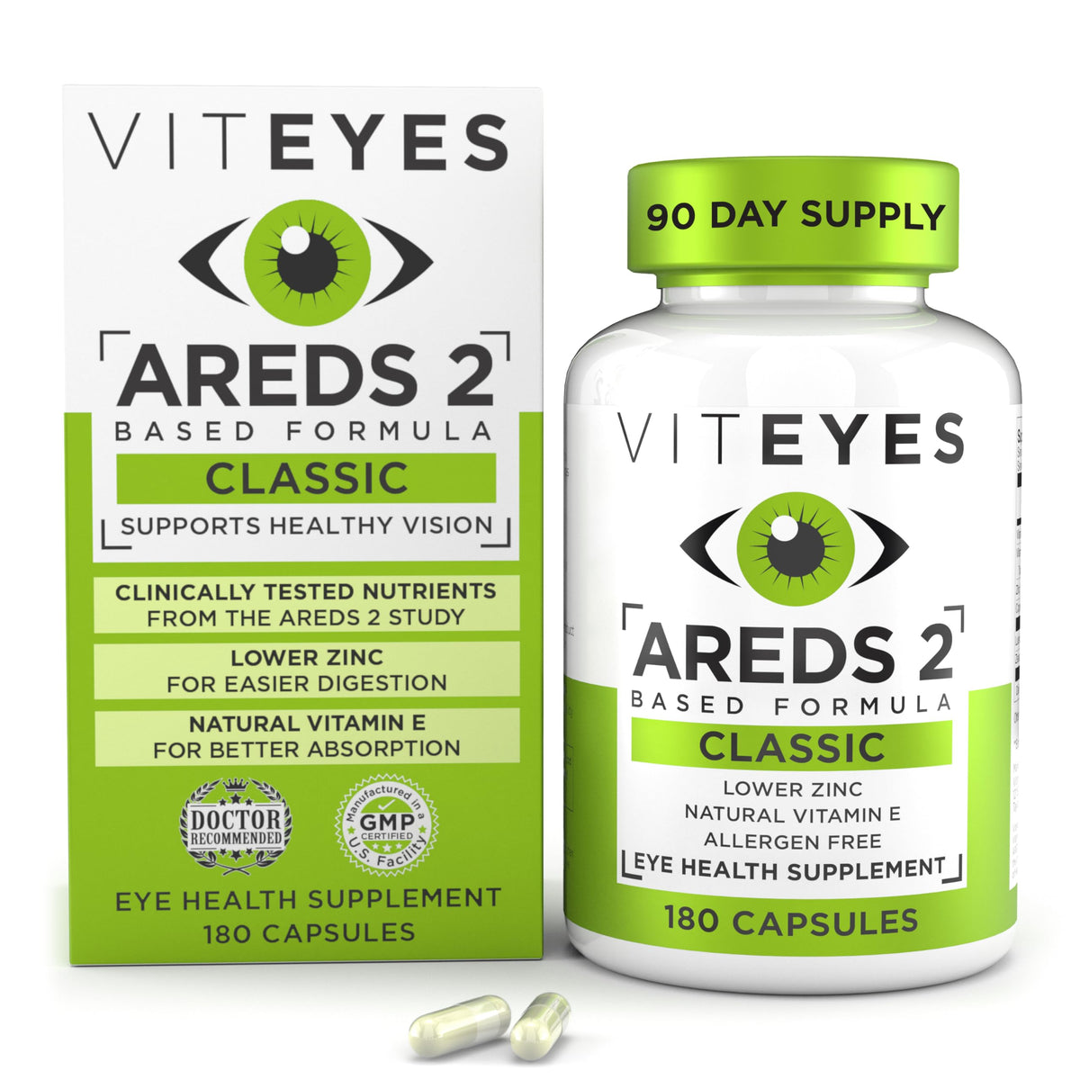 Viteyes AREDS 2: bote de cápsulas para apoyo diario de la vista