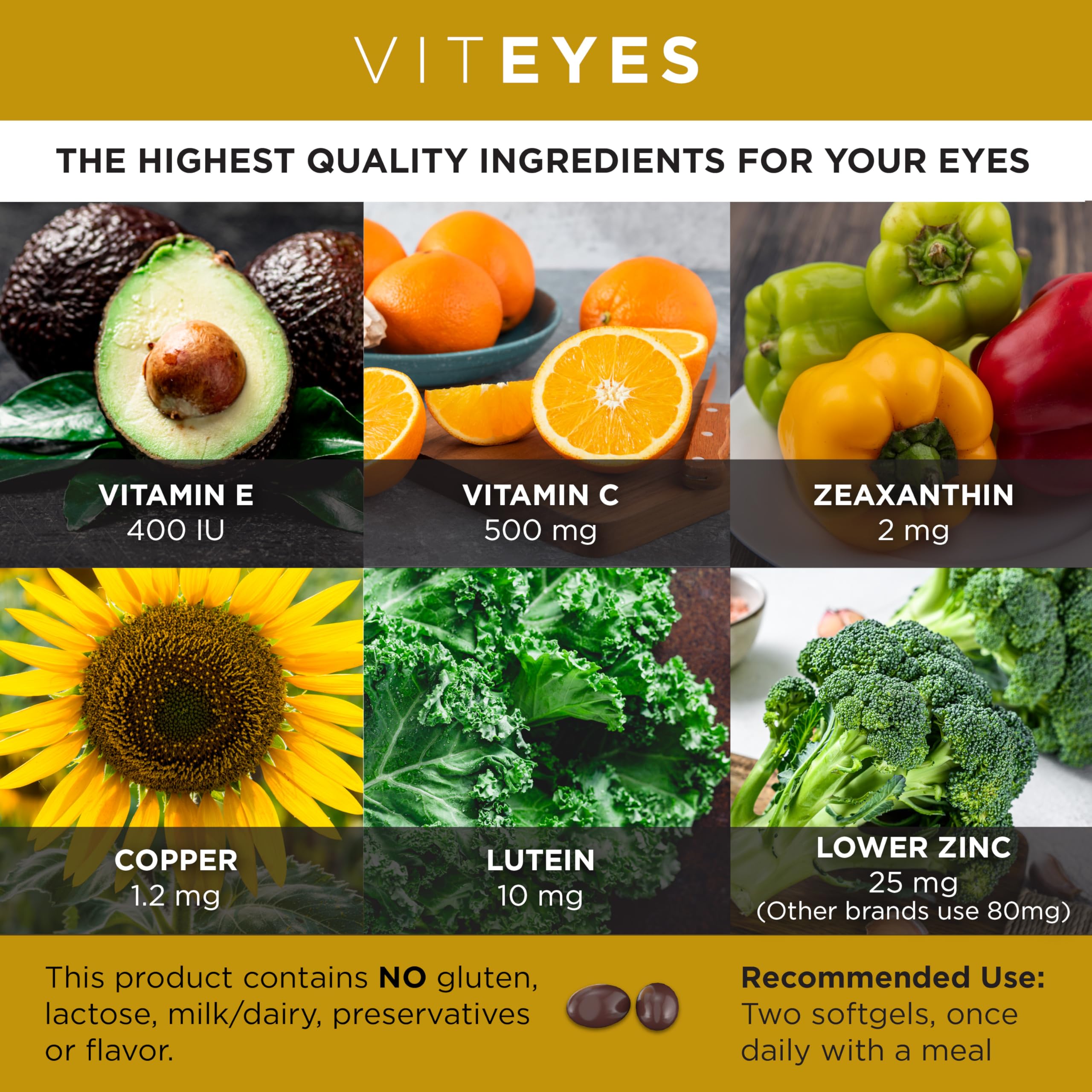Viteyes AREDS 2: cápsulas para consumo diario, toma sencilla