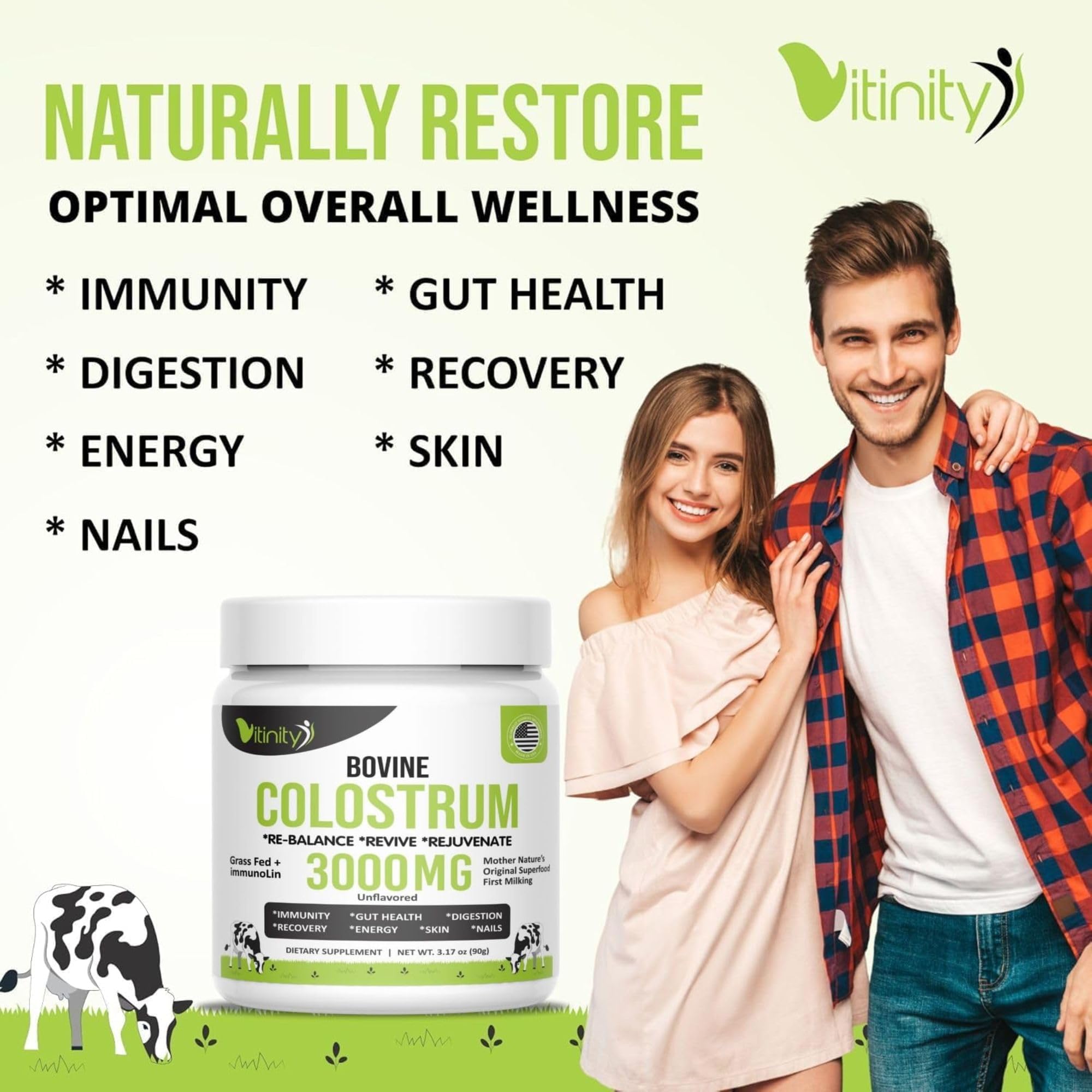 VITINITY colostro bovino de pastoreo alto valor nutricional para el bienestar