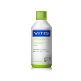 Vitis Ortho Collutorio botella de 500 ml para enjuague diario y frescura duradera.
