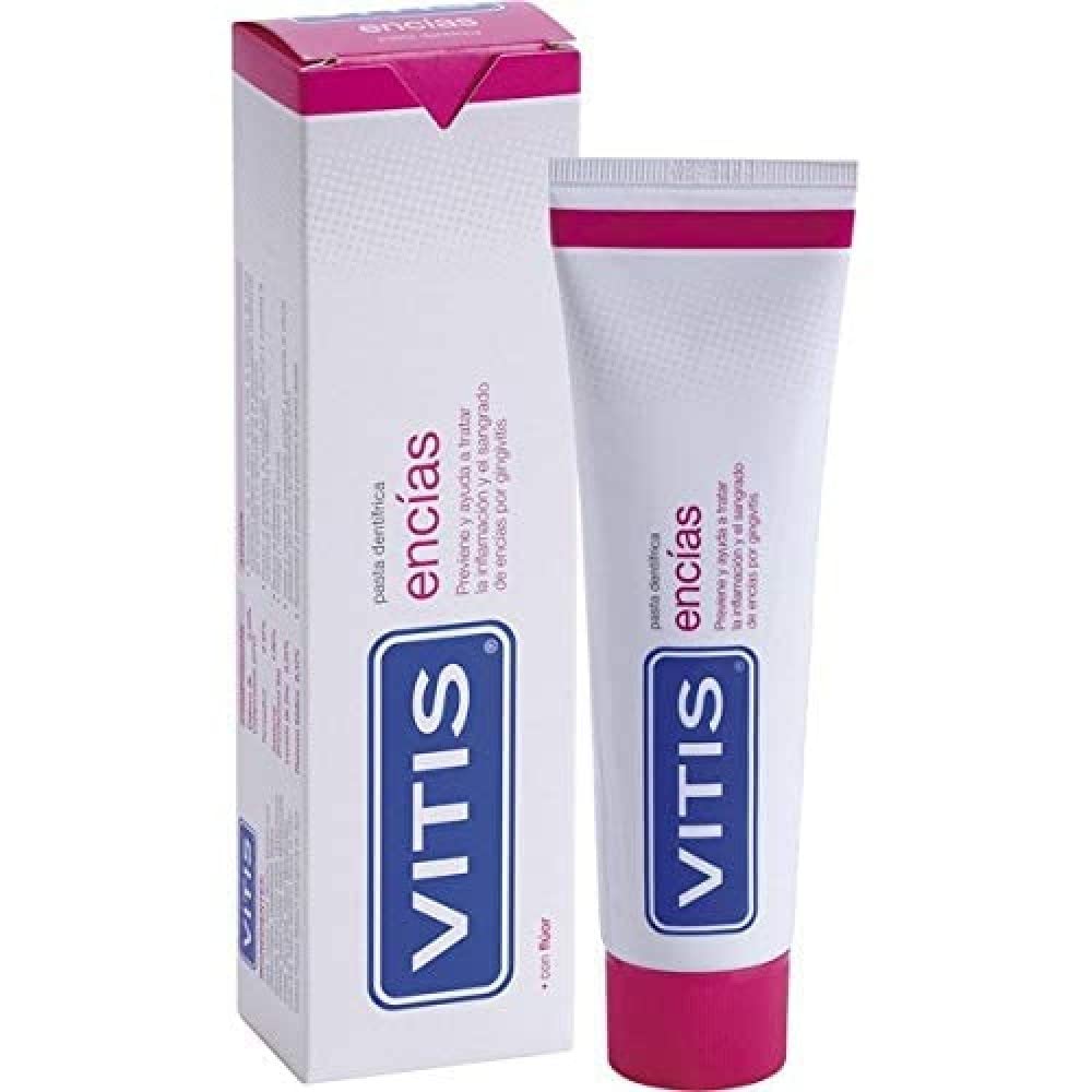 Pasta de encías Vitis 100 ml en envase: cuidado diario de las encías.