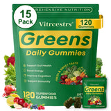 Gomitas Vitrcestrs Greens Daily en bote, snack práctico para el día.