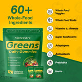 Gomitas Vitrcestrs Greens Daily con spirulina y chlorella para energía.