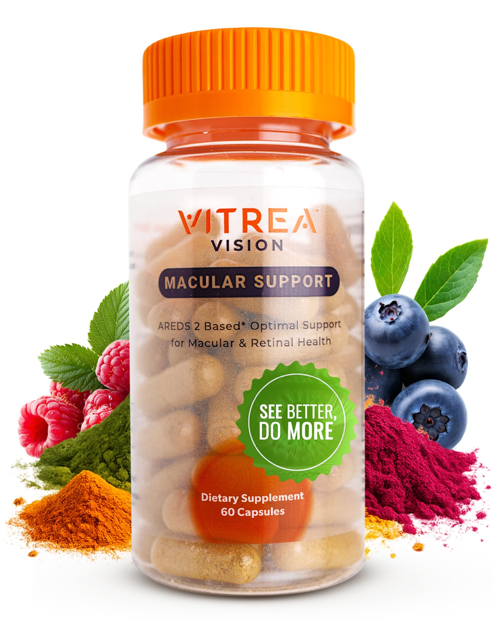 Vitrea Vision, botella de cápsulas para el soporte macular diario.