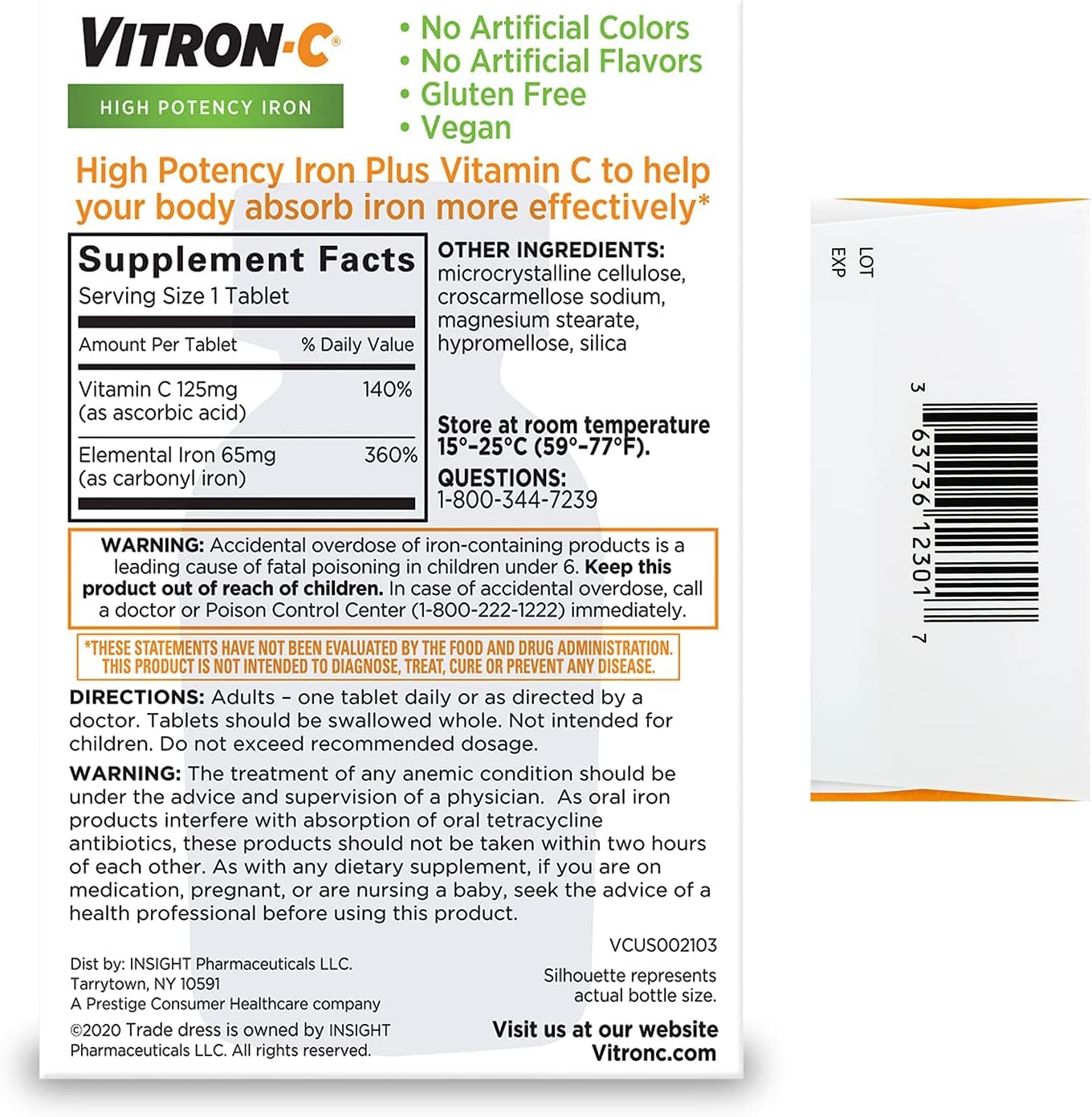 Vitron-C envase duradero para casa o viaje.