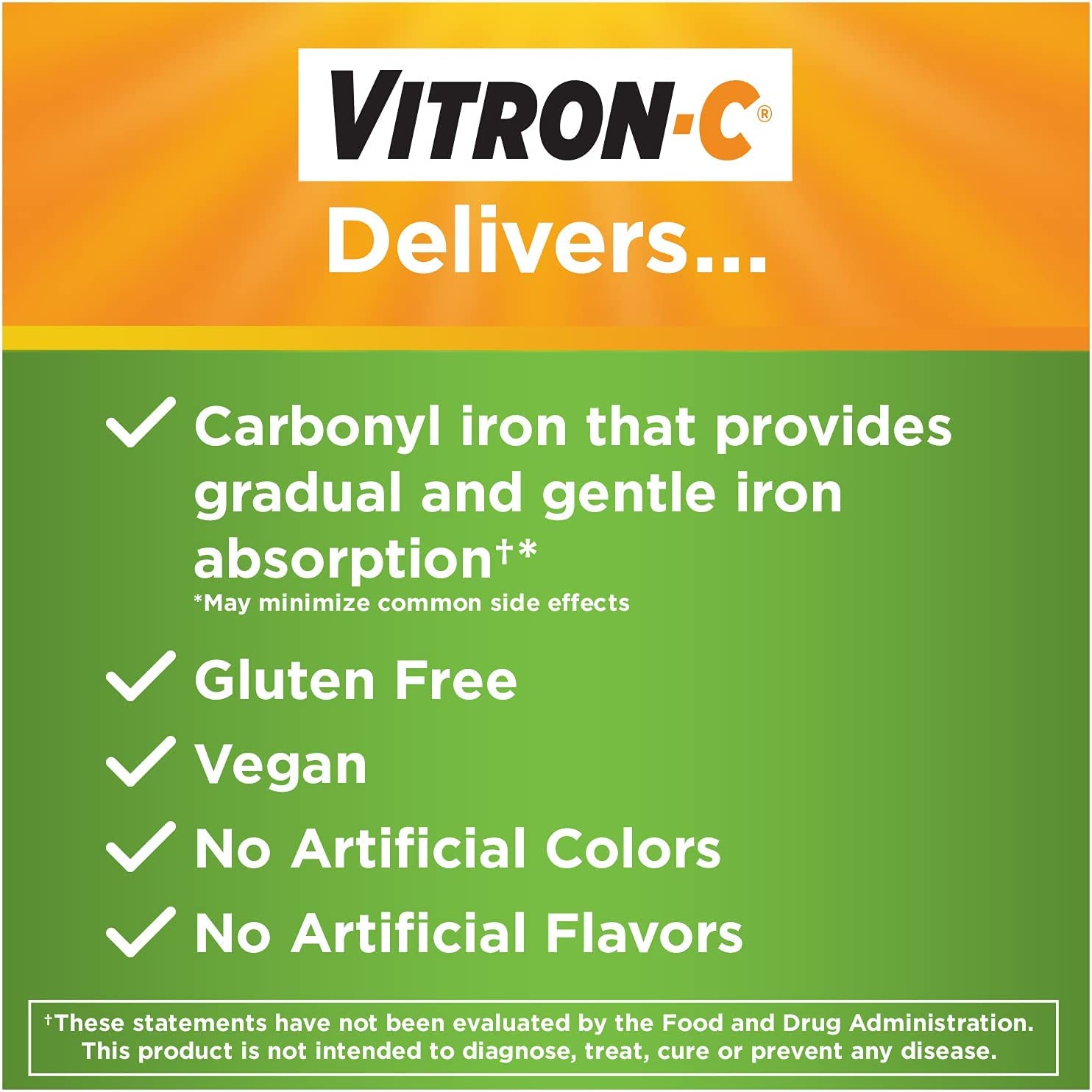 Vitron-C tabletas veganas sin gluten para opciones conscientes.