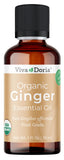 Viva Doria Aceite de jengibre en botella de vidrio, aroma cálido para difusor.
