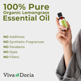 Viva Doria Lemongrass etiqueta orgánica que destaca pureza y origen