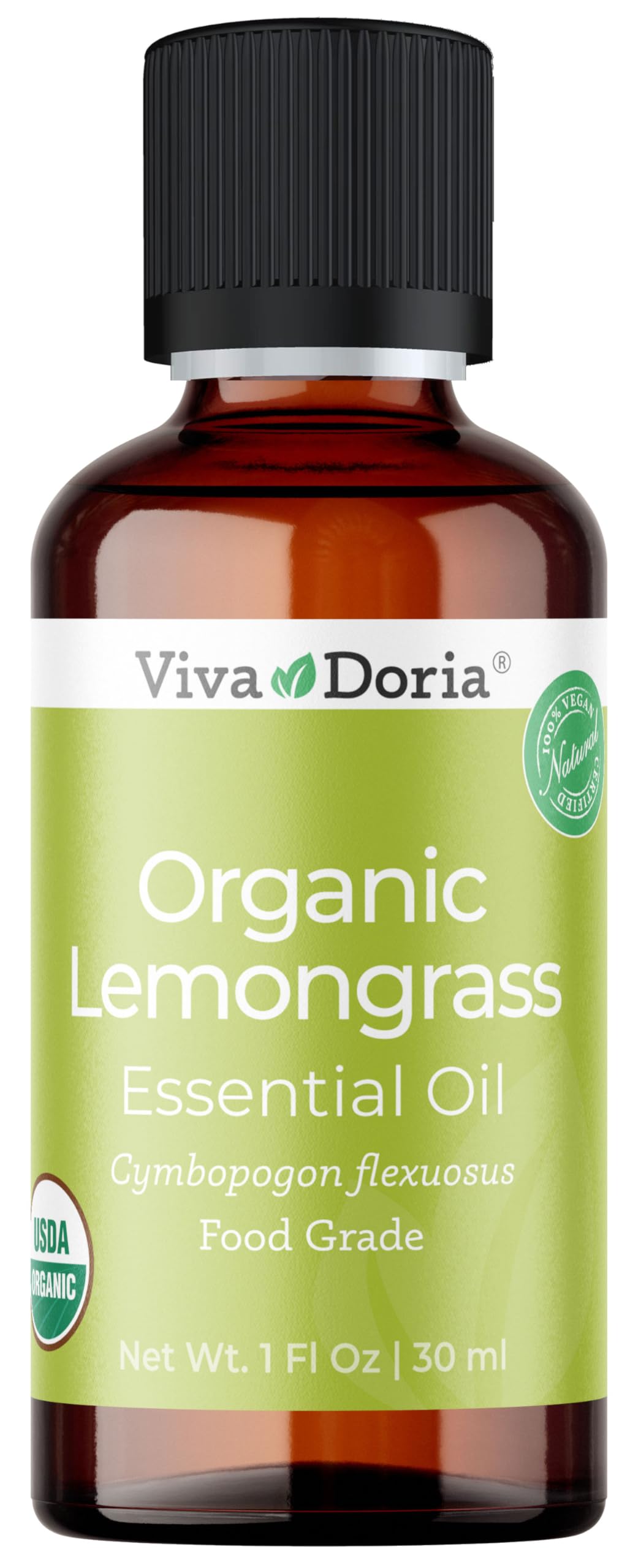 Viva Doria Lemongrass frasco ámbar para aromaterapia y ambientación fresca