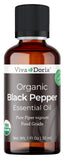 Viva Doria Aceite Pimienta Negra, botella visible, aroma para aromaterapia