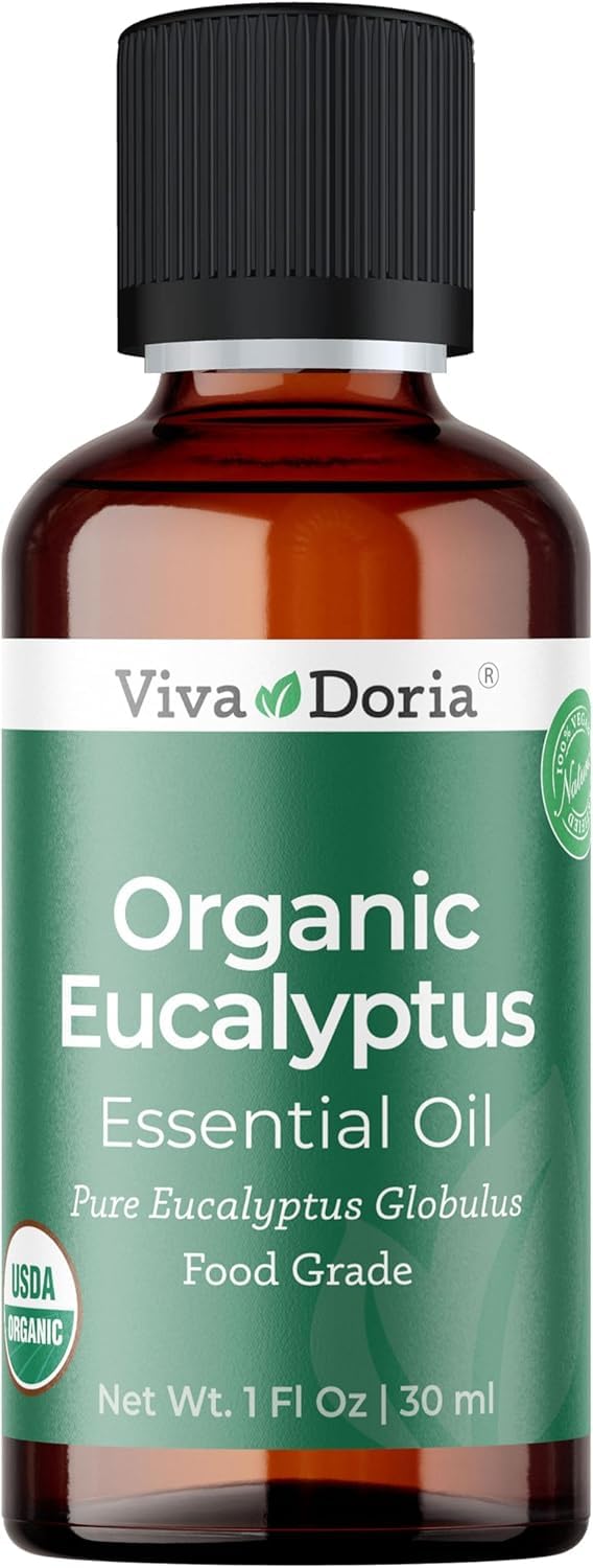 Viva Doria Eucalipto en botella de cristal, aroma puro para relajación y bienestar