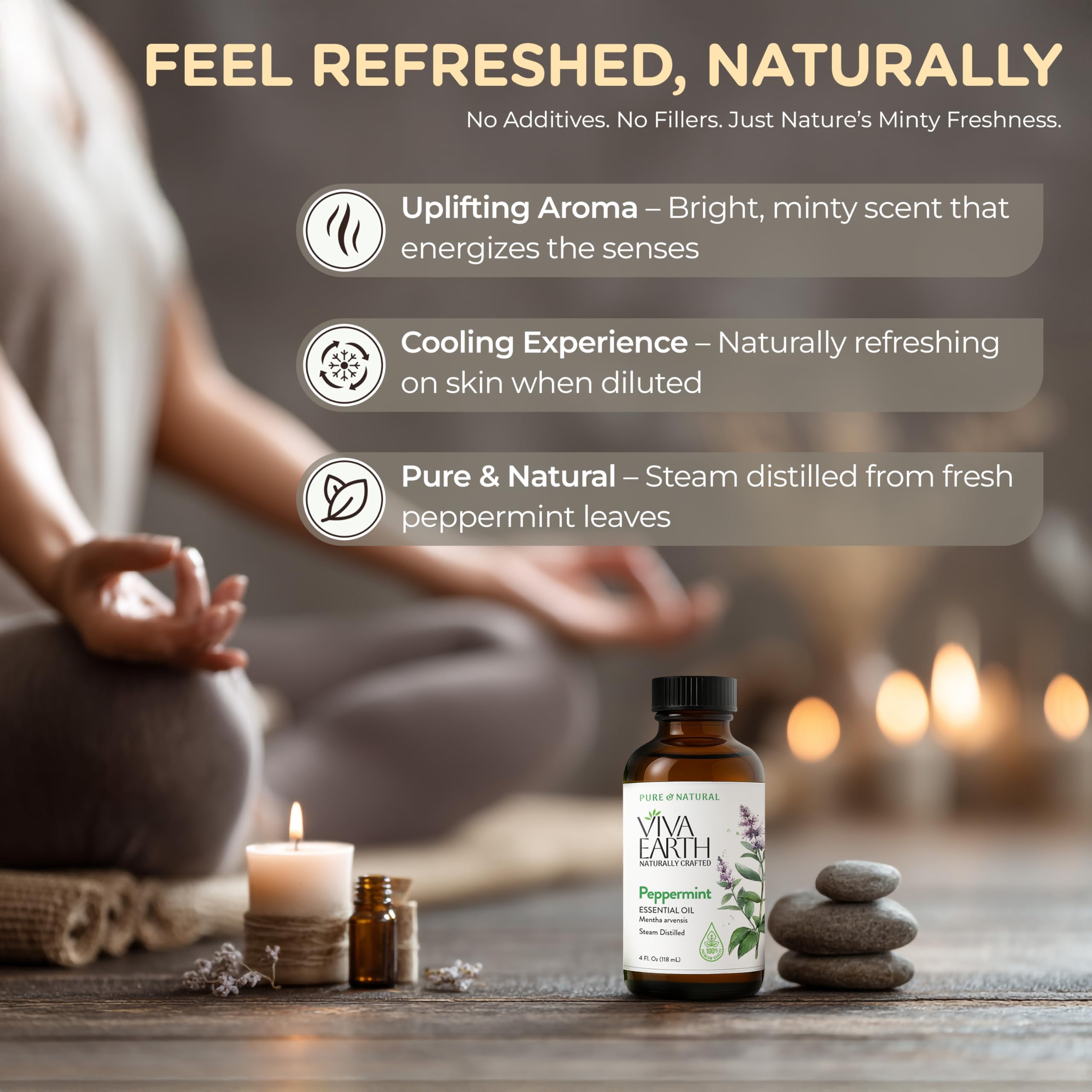 Viva Earth Menta Piperita, cuidado capilar con aroma mentolado suave.