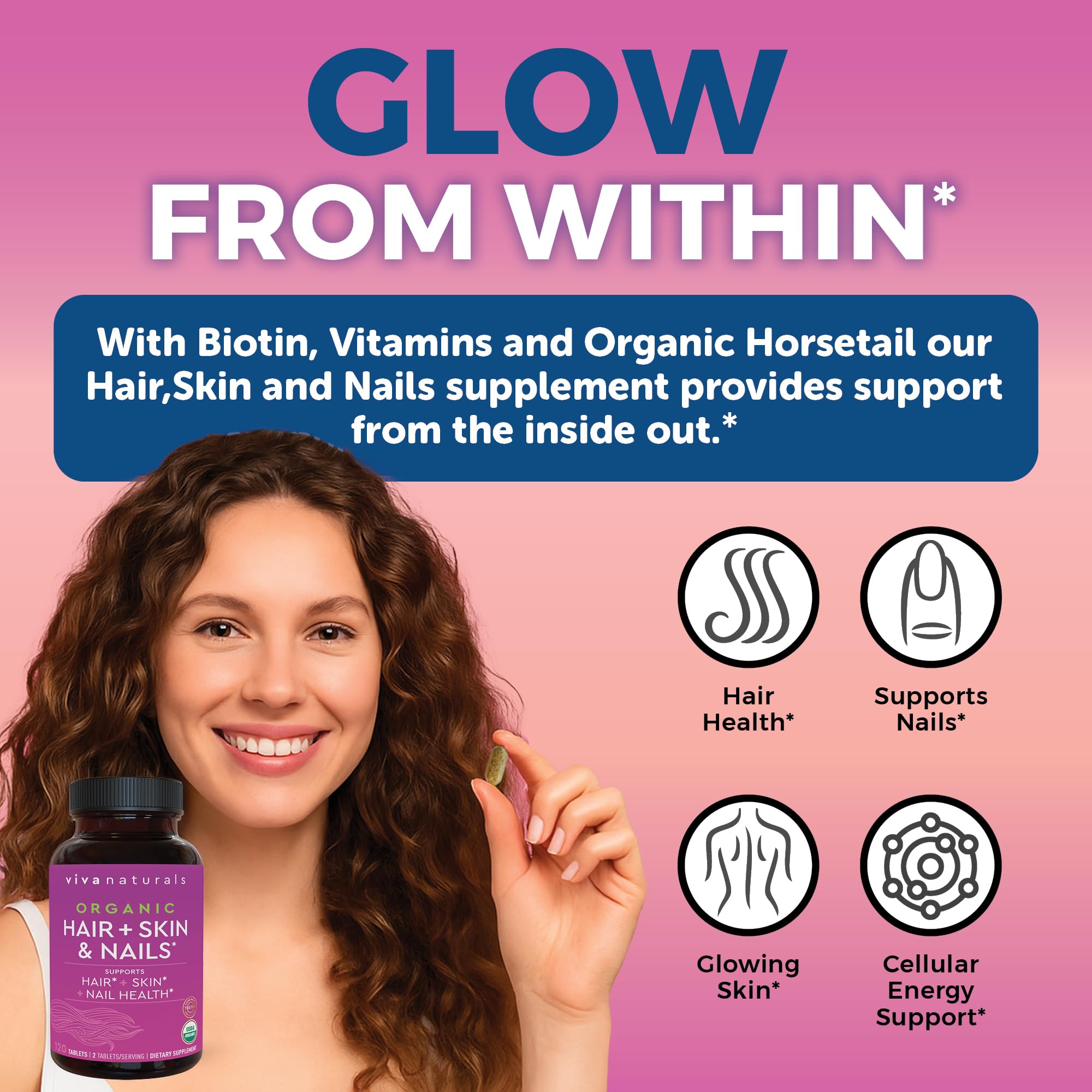 Viva Naturals Biotina 5000mcg vitamina E para piel saludable