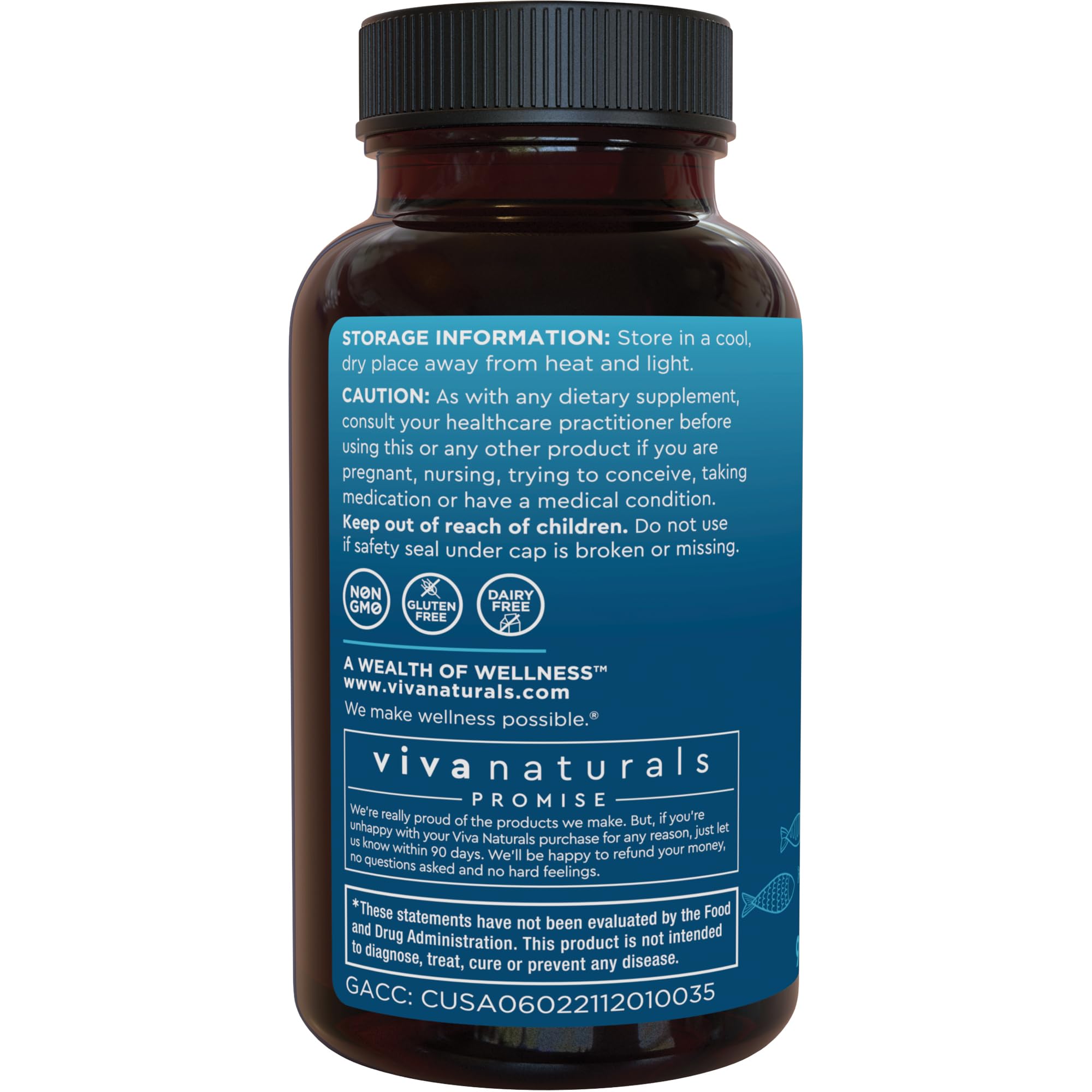 Envase de 90 cápsulas de Viva Naturals Omega-3 listo para el mes.