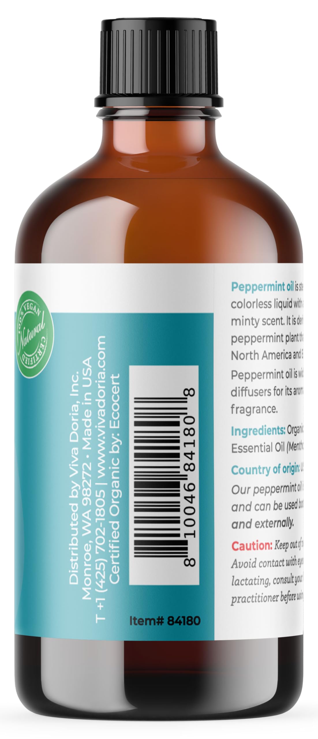 Aceite de menta Viva Doria apto para uso culinario y externo en la cocina.