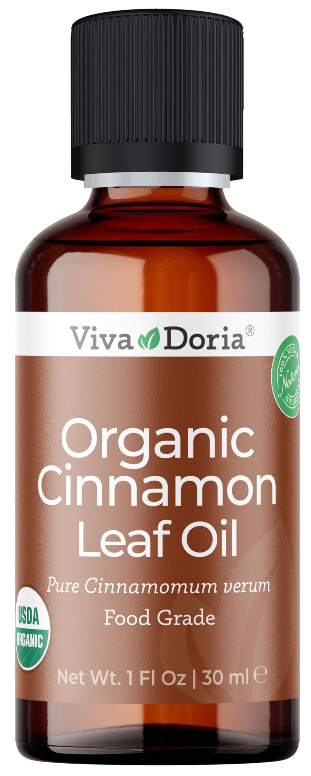 Viva Doria canela hoja: aceite en botella de vidrio con cierre seguro para aromaterapia diaria.
