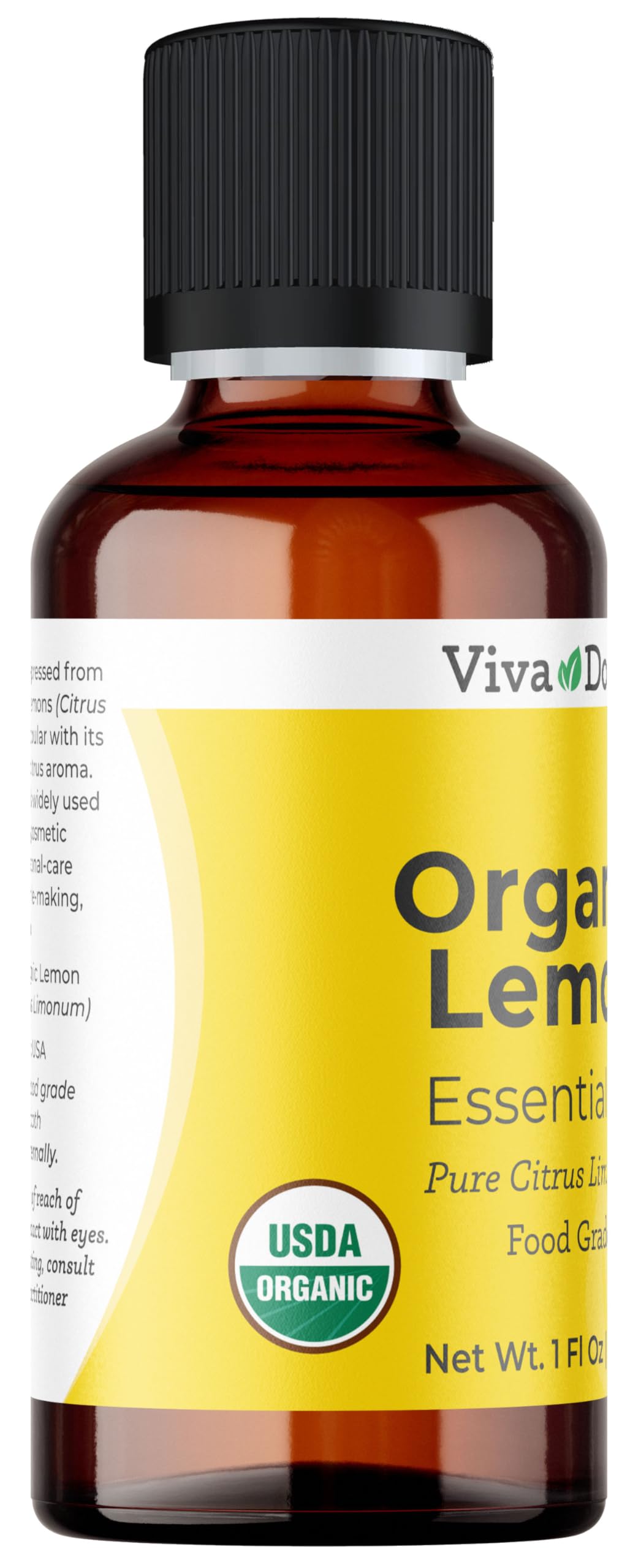 Viva Doria Limon, certificado USDA, opción orgánica y segura para usos aromáticos.