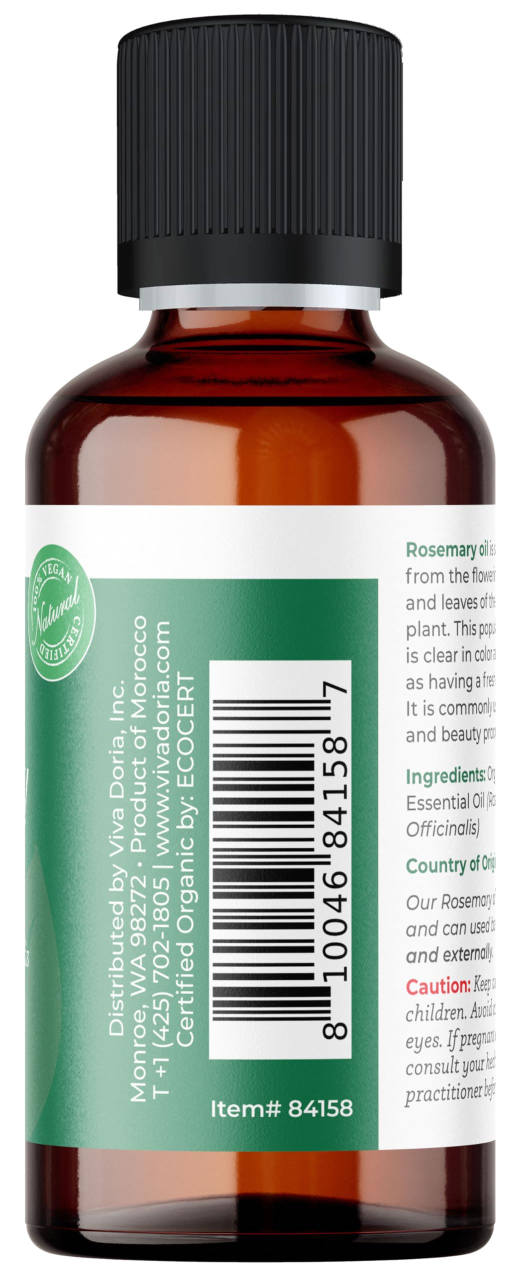 Viva Doria Romero Aceite Esencial en frasco ámbar para preservar pureza
