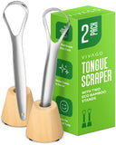 Raspador de lengua VIVAGO de acero inoxidable 2-pack para limpieza diaria