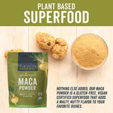 Envase con cierre zip de Viva Naturals Maca para conservar frescura.