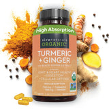 Viva Naturals tabletas cúrcuma y jengibre para articulaciones saludables.