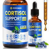 Vivcmin cortisol en frasco con gota, muestra dosis diaria conveniente