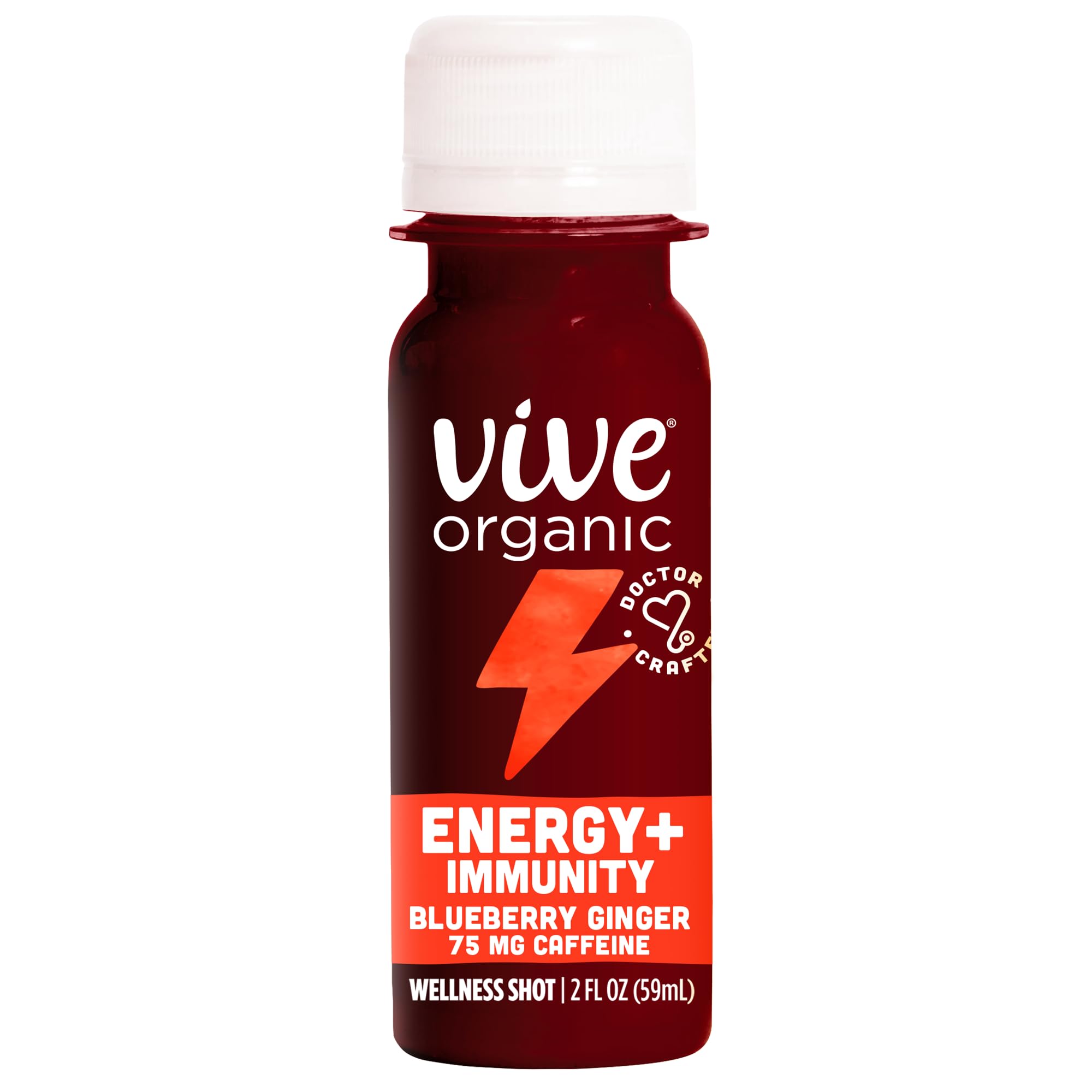 Textura líquida y aspecto refrescante de Vive Organic Energy Shot.
