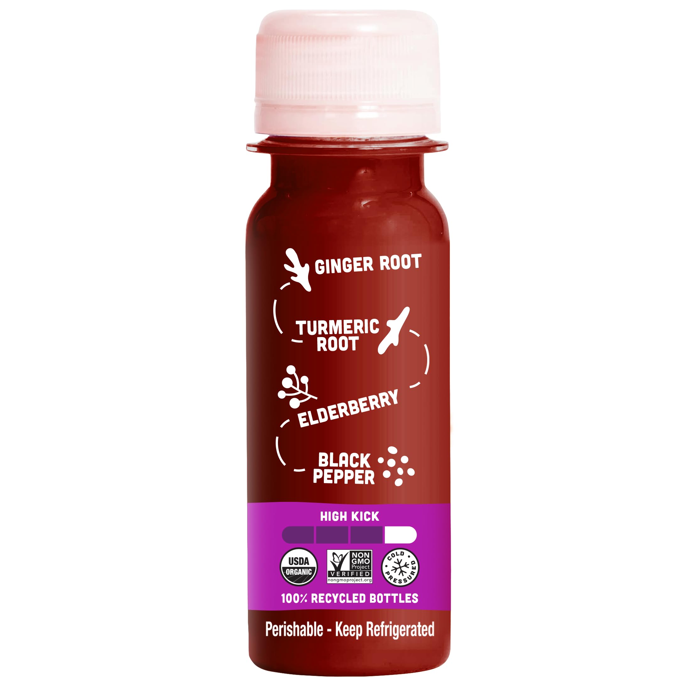 Vive Organic Shot ingredientes frescos y orgánicos.