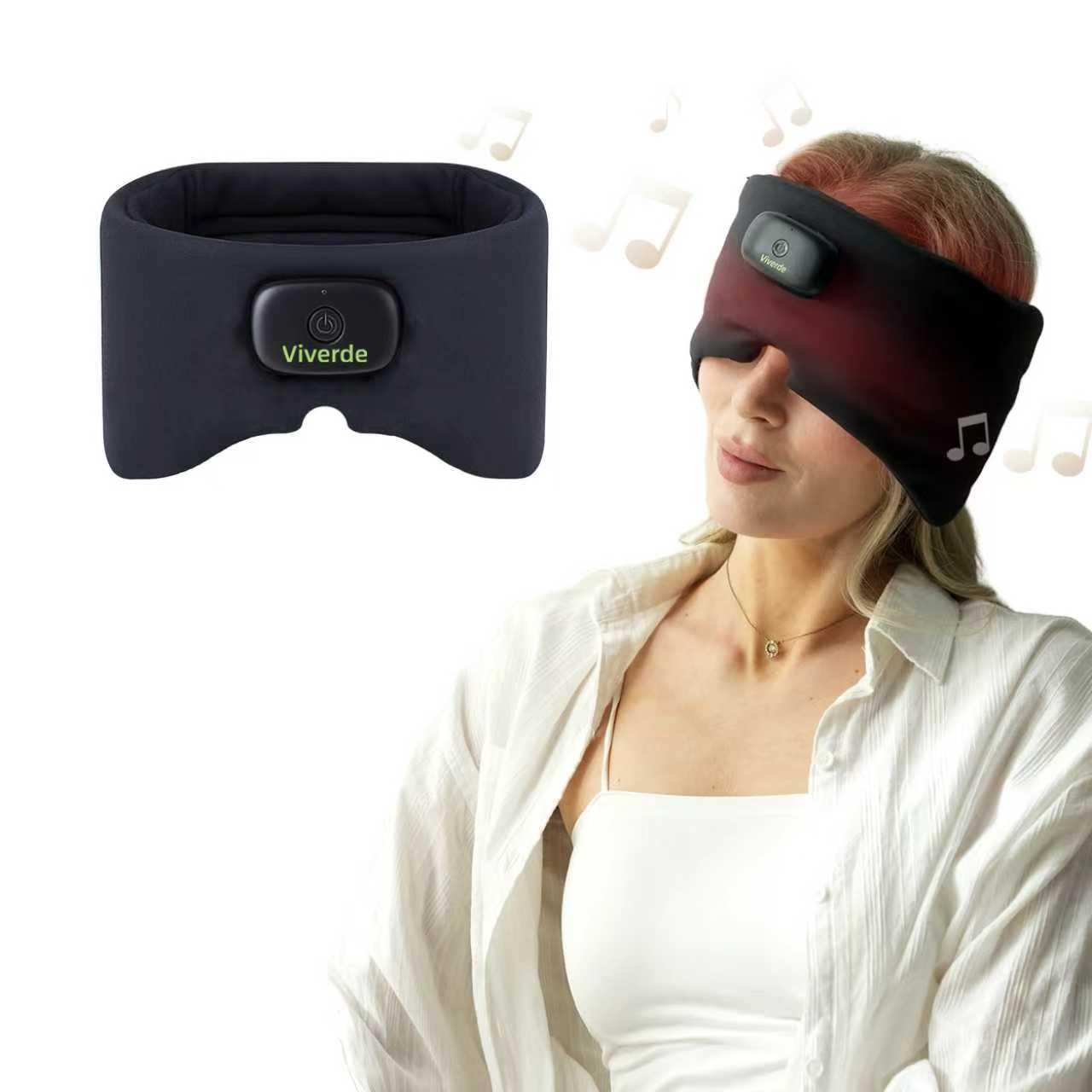 Viverde máscara de sueño con Bluetooth y calor para dormir sin luces con audio.