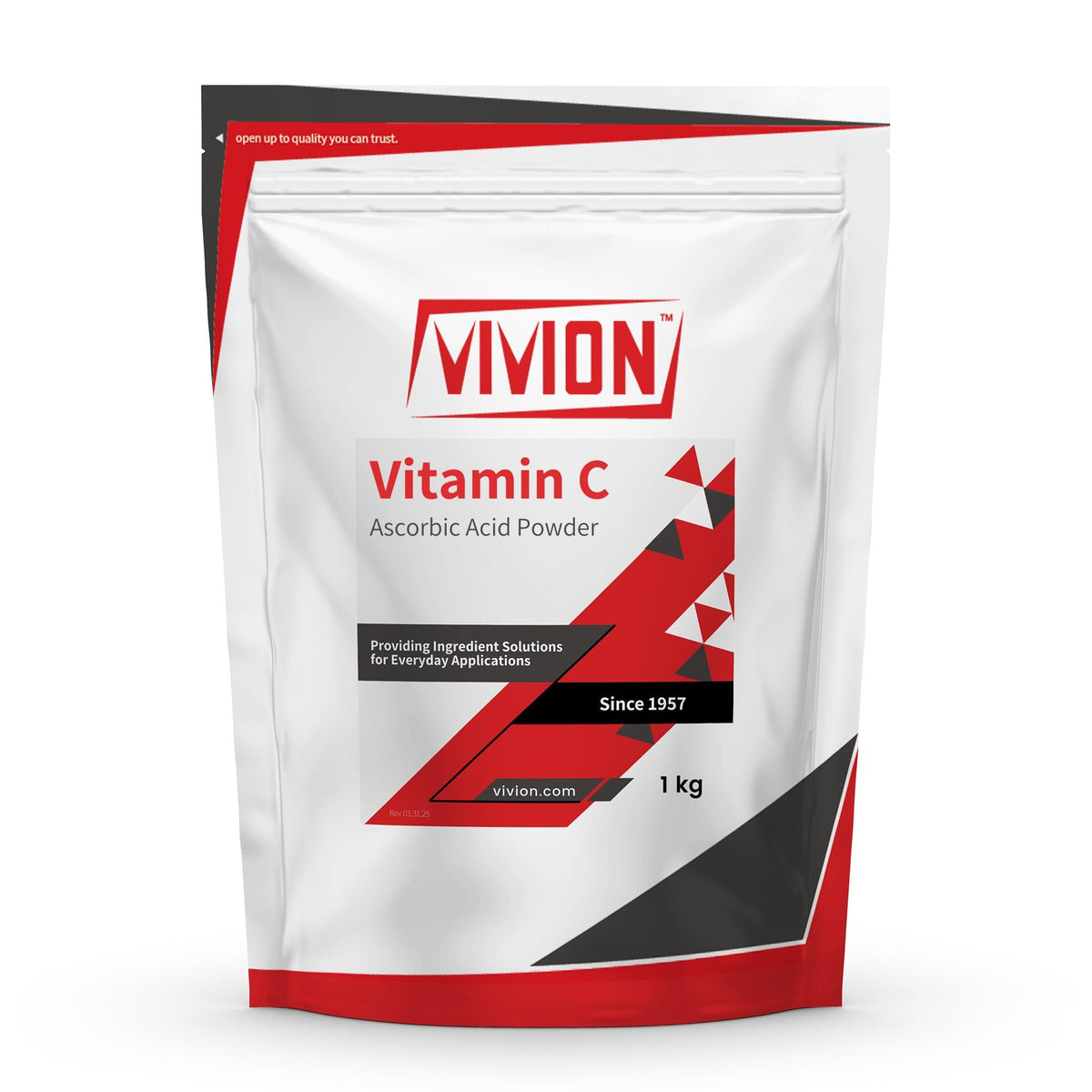 Vivion Vitamina C en polvo, empaque de 1 kg para uso profesional.