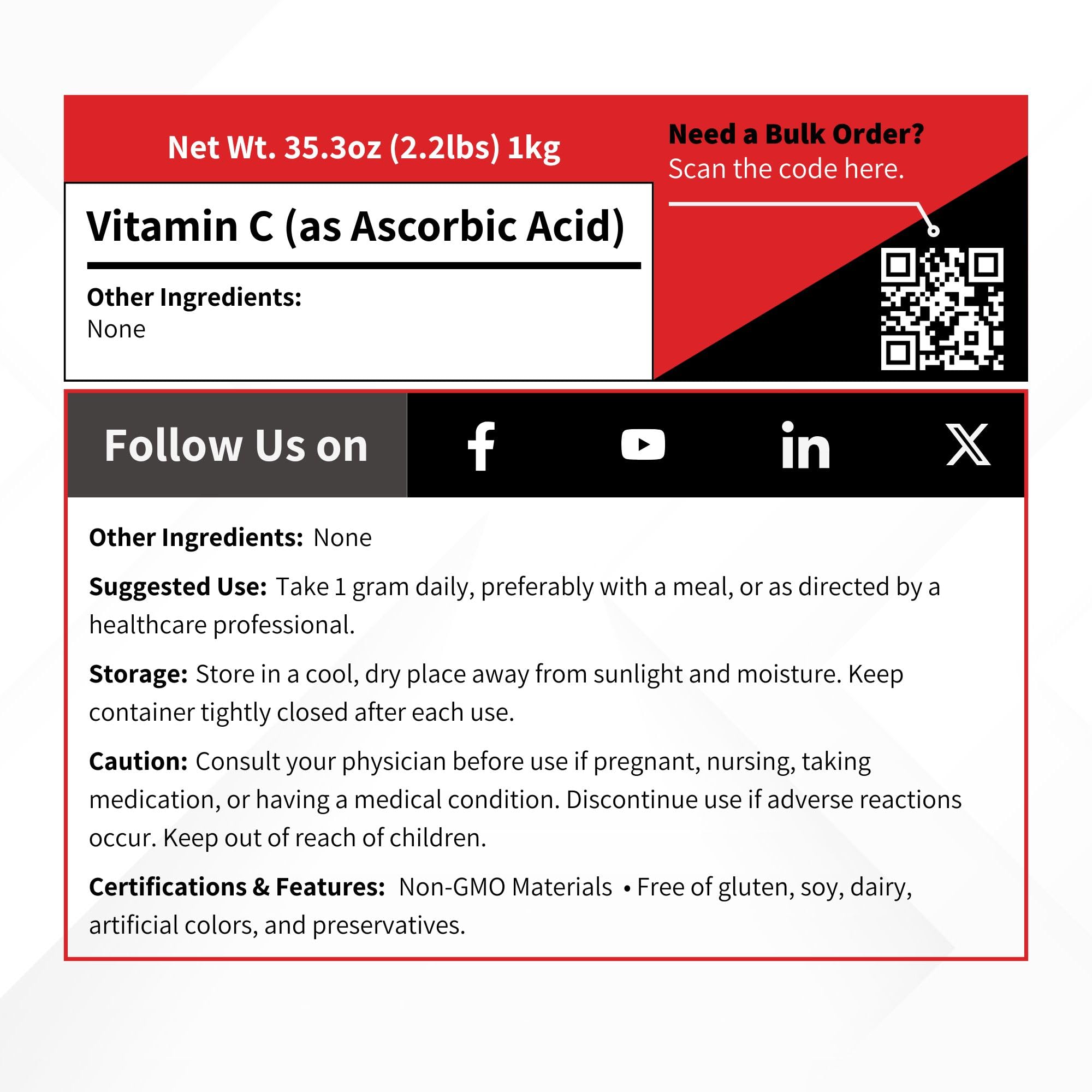 Vivion Vitamina C en polvo realce de aroma en cerveza artesanal.