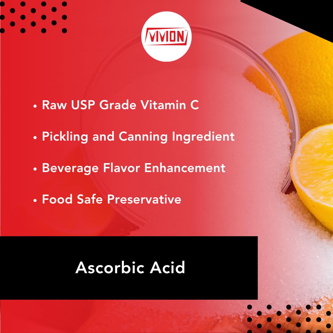 Vivion Vitamina C en polvo con dosificador para medición precisa.