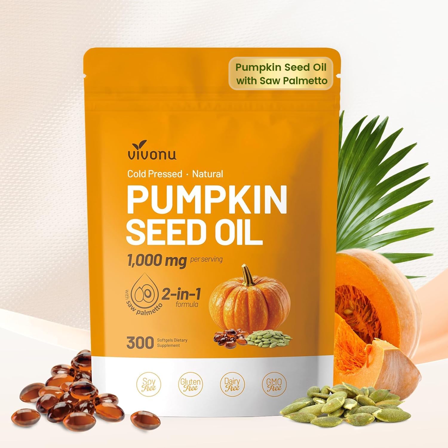 VivoNu aceite de semilla de calabaza frío prensado para uso diario y bienestar general