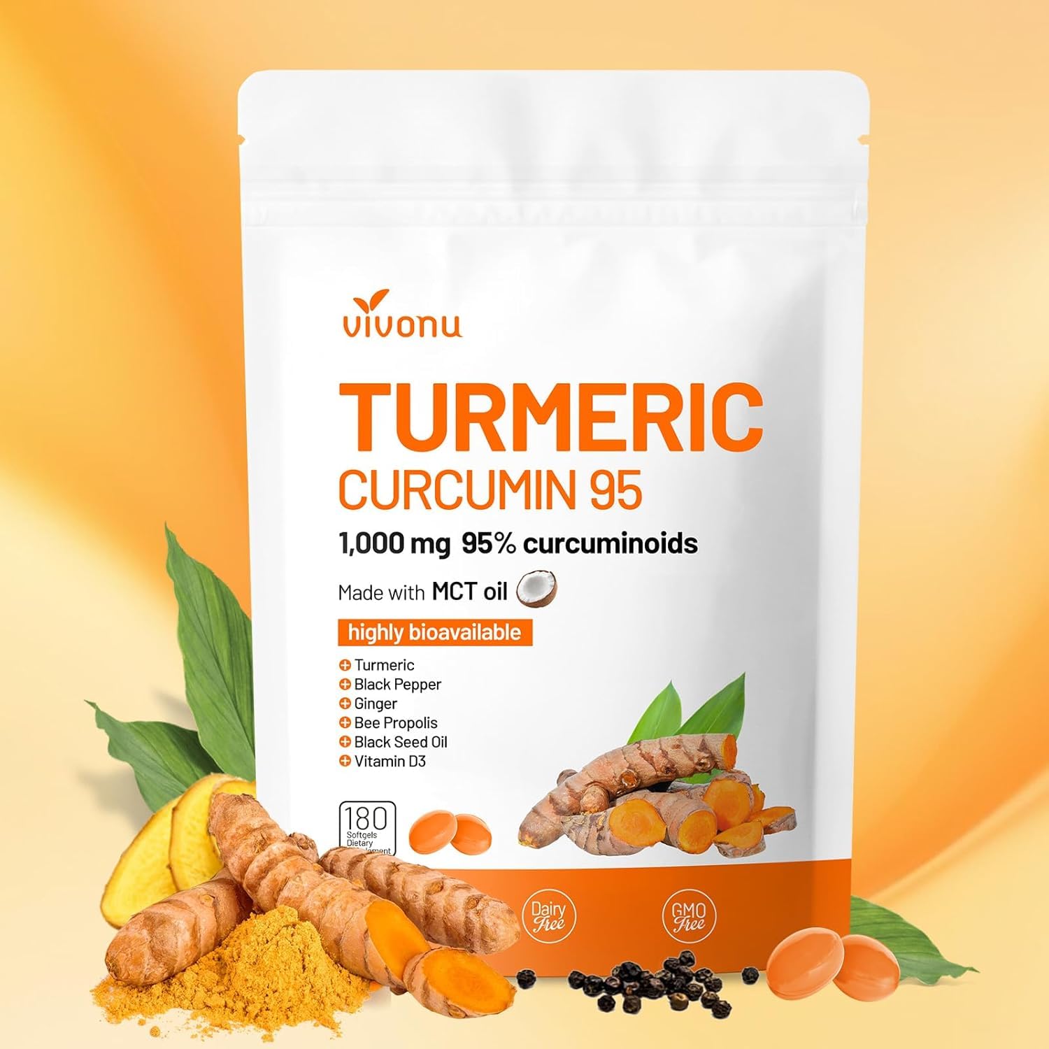VivoNu cápsulas-curcuma-1000mg: cápsulas visibles y posible mayor biodisponibilidad de curcuminoides.