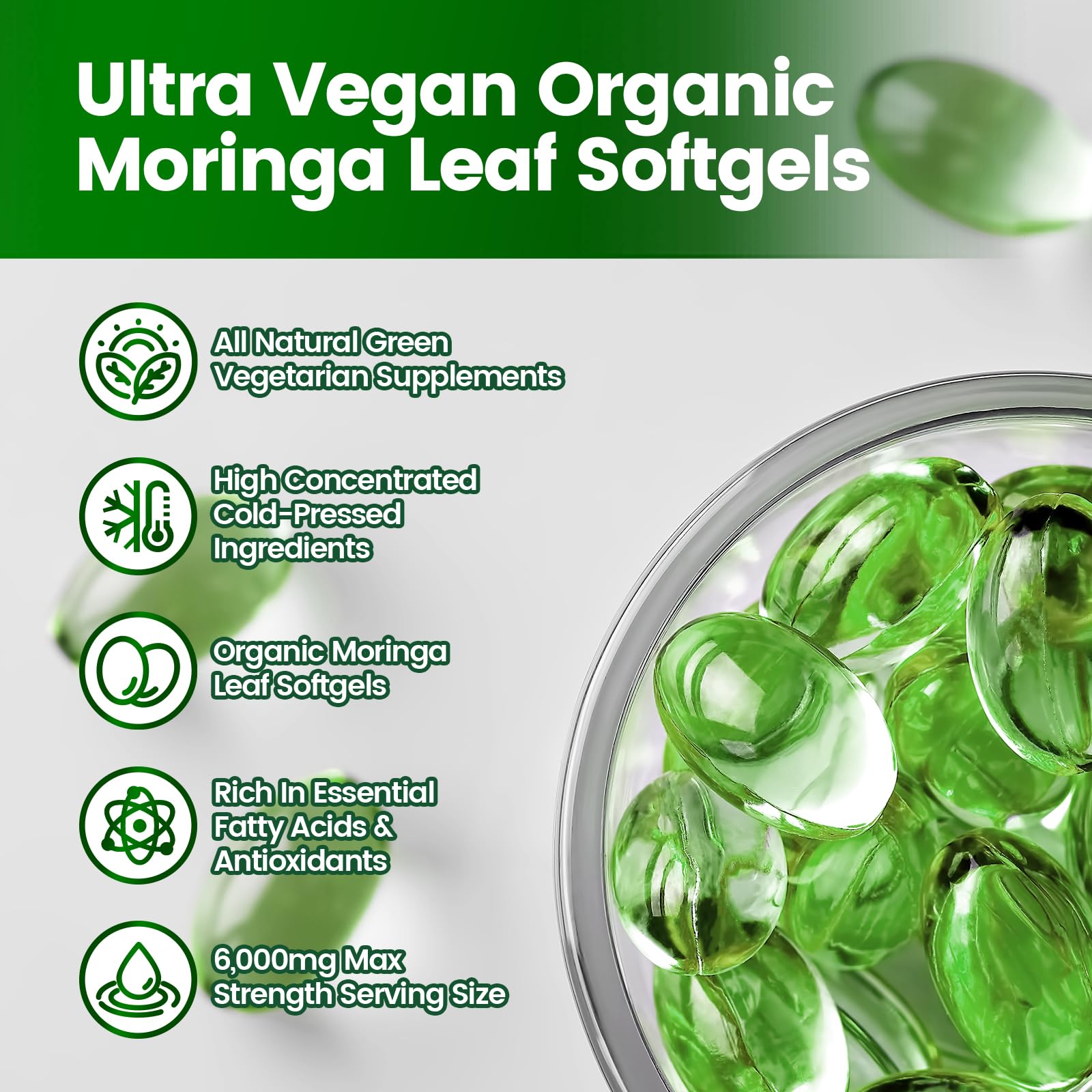 VivoNu Moringa: envase de 240 cápsulas, conveniencia diaria para bienestar.