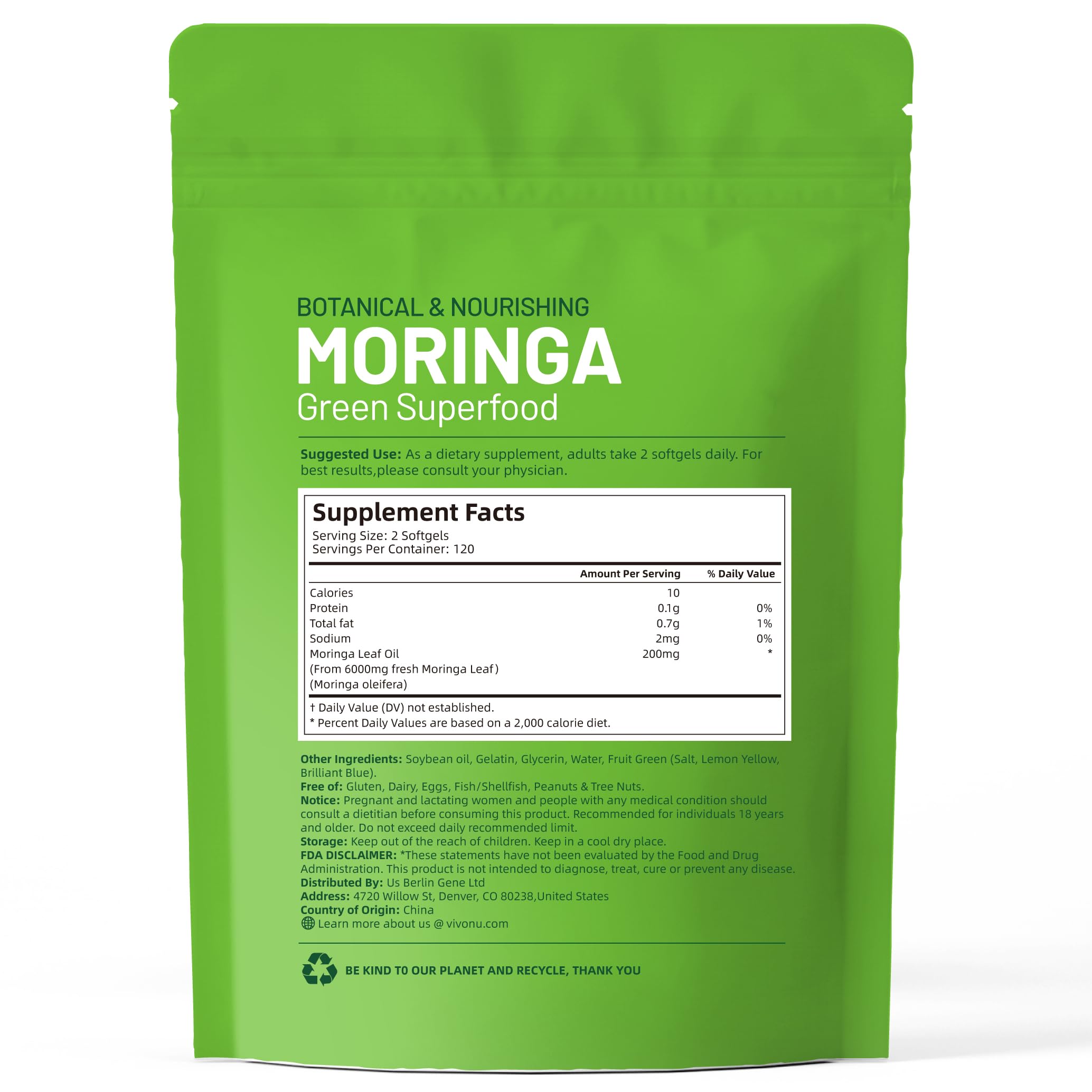 VivoNu Moringa: formato compacto, ideal para viaje y rutina diaria.